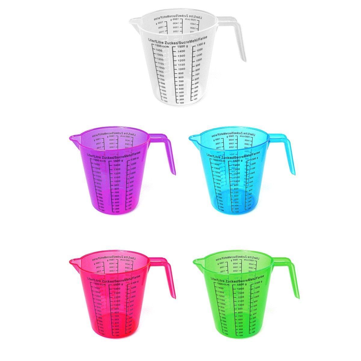 Plastic Kitchen Measuring Jug 1.5L Assorted Colours 3512 (Parcel Rate)