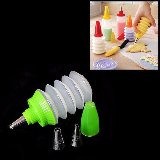 Cake Cookie & Cupcake Decorating Kit Including Squeeze Bottle & 3 Nozzles Set Home Kitchen 0112 (Parcel Rate)