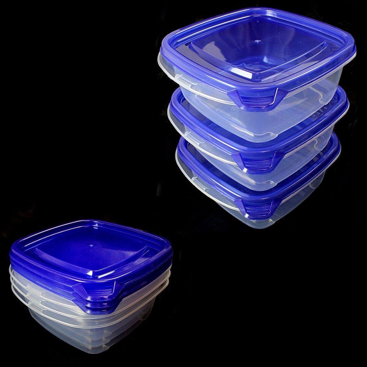 3PC x Air Tight, Stackable Square Food Storage Set With Lids  1088 (Parcel Rate)