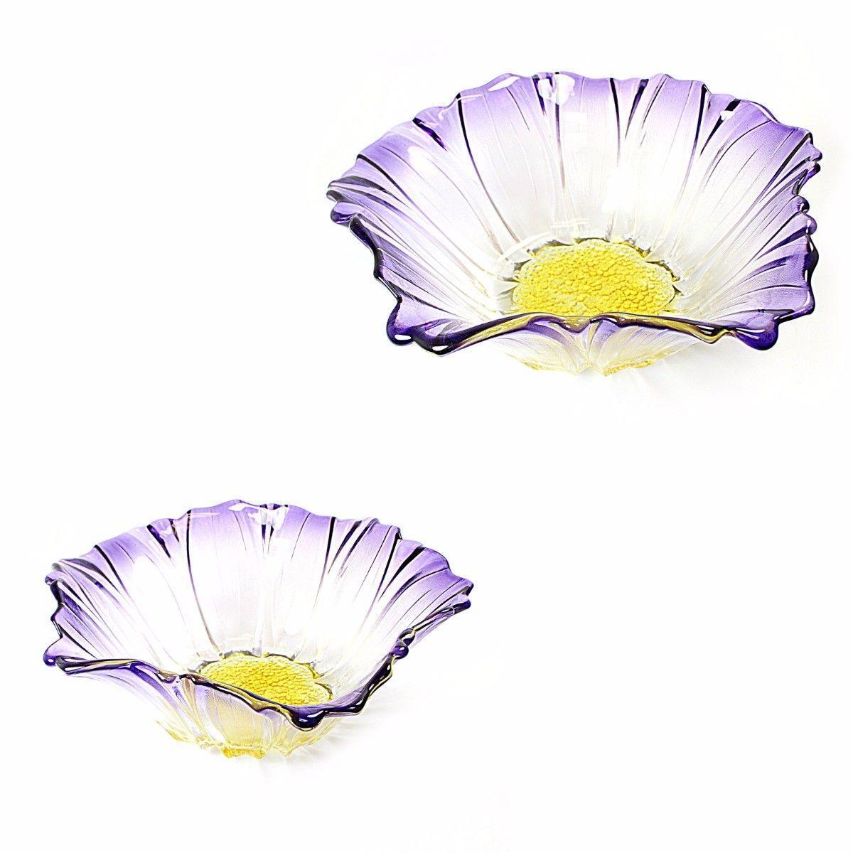 Flower Shaped Beautiful Elegant Decoration Bowl Food Snacks Full Or Empty Glassware Home 8950 (Parcel Rate)