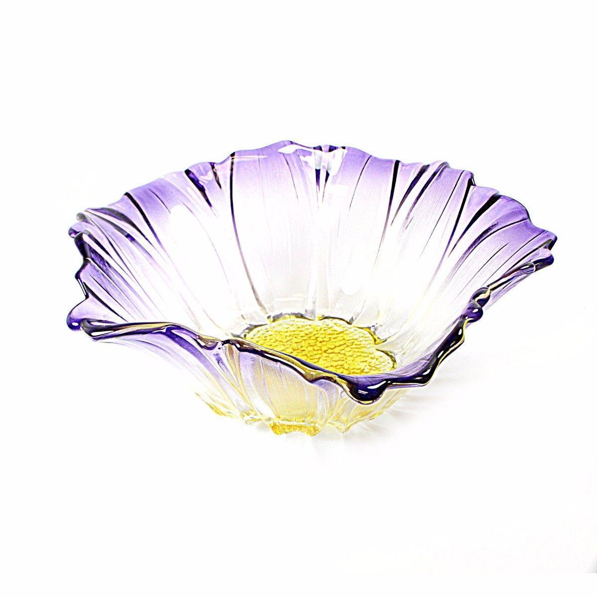Flower Shaped Beautiful Elegant Decoration Bowl Food Snacks Full Or Empty Glassware Home 8950 (Parcel Rate)