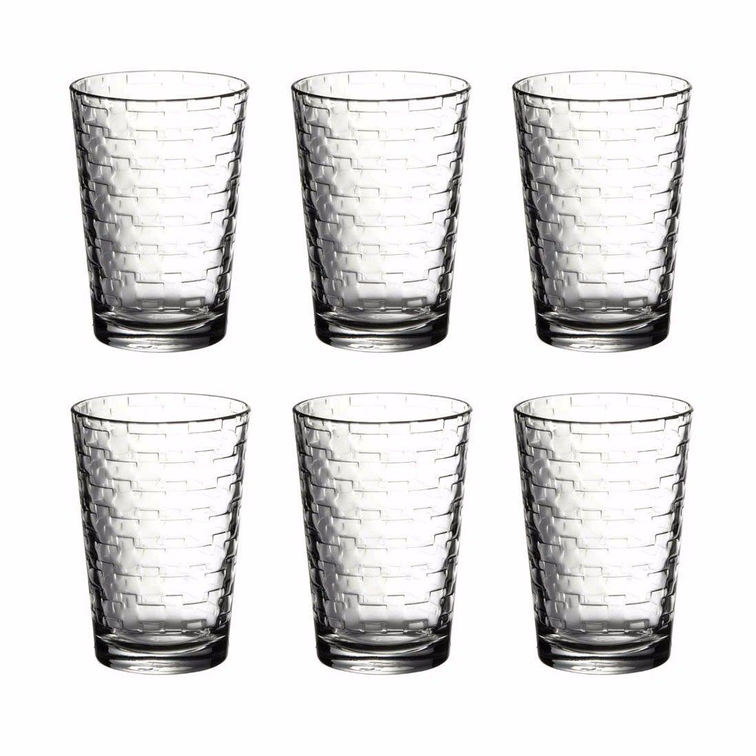 Pack Of 6 Habitat Water Glasses Fancy Drinking Glasses 200ml 7487/52499 (Parcel Rate)