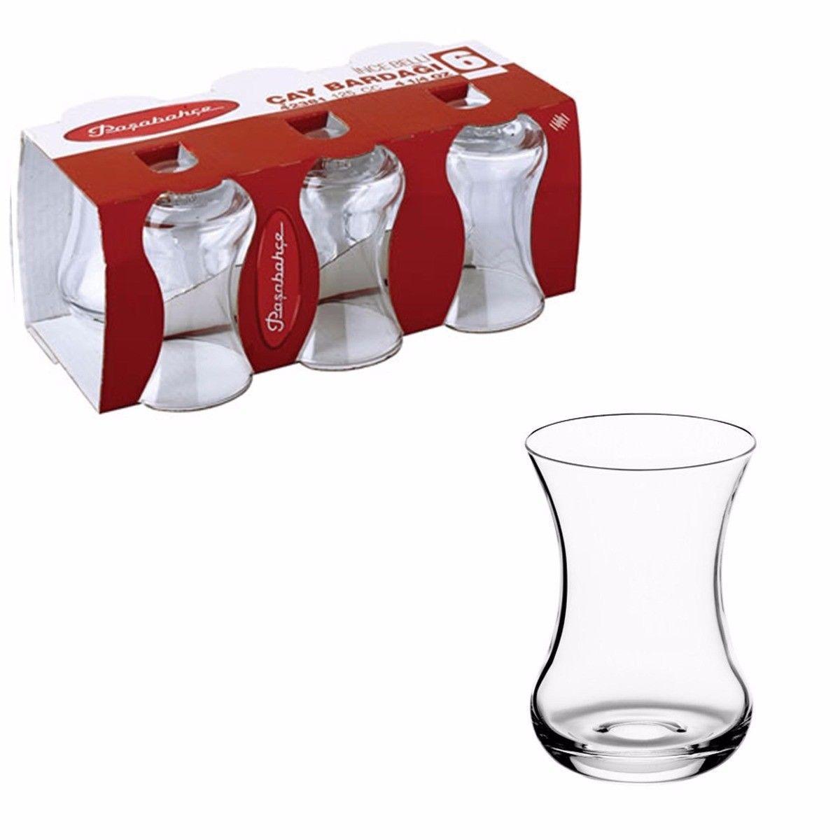 Pack Of 6 Incebelli Tea Clear Glass Drinking Cups 4 1/4oz   7522 (Parcel Rate)