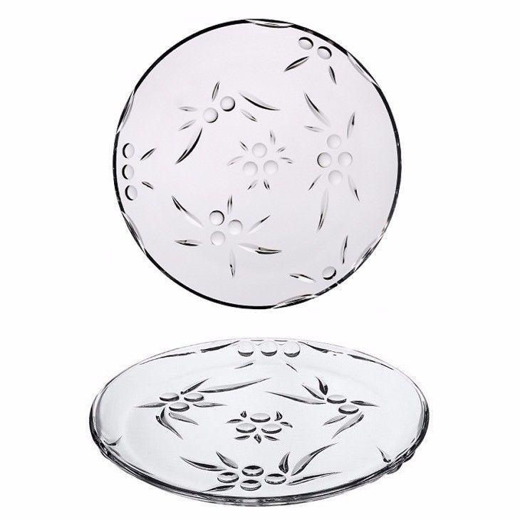 27cm Elegantly Designed Gloss Premium Glass Plate Microwave Fridge Friendly 54248 (Parcel Rate)