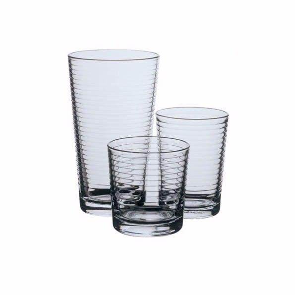 pack of 18 dora styled clear glasses drinking glasses   9175 (Parcel Rate)