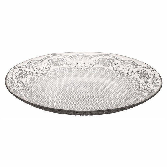 Pasabahce Lacy Set Of 6 Clear Glass Plates Ideal For Service 16cm 2975 (Parcel Rate)