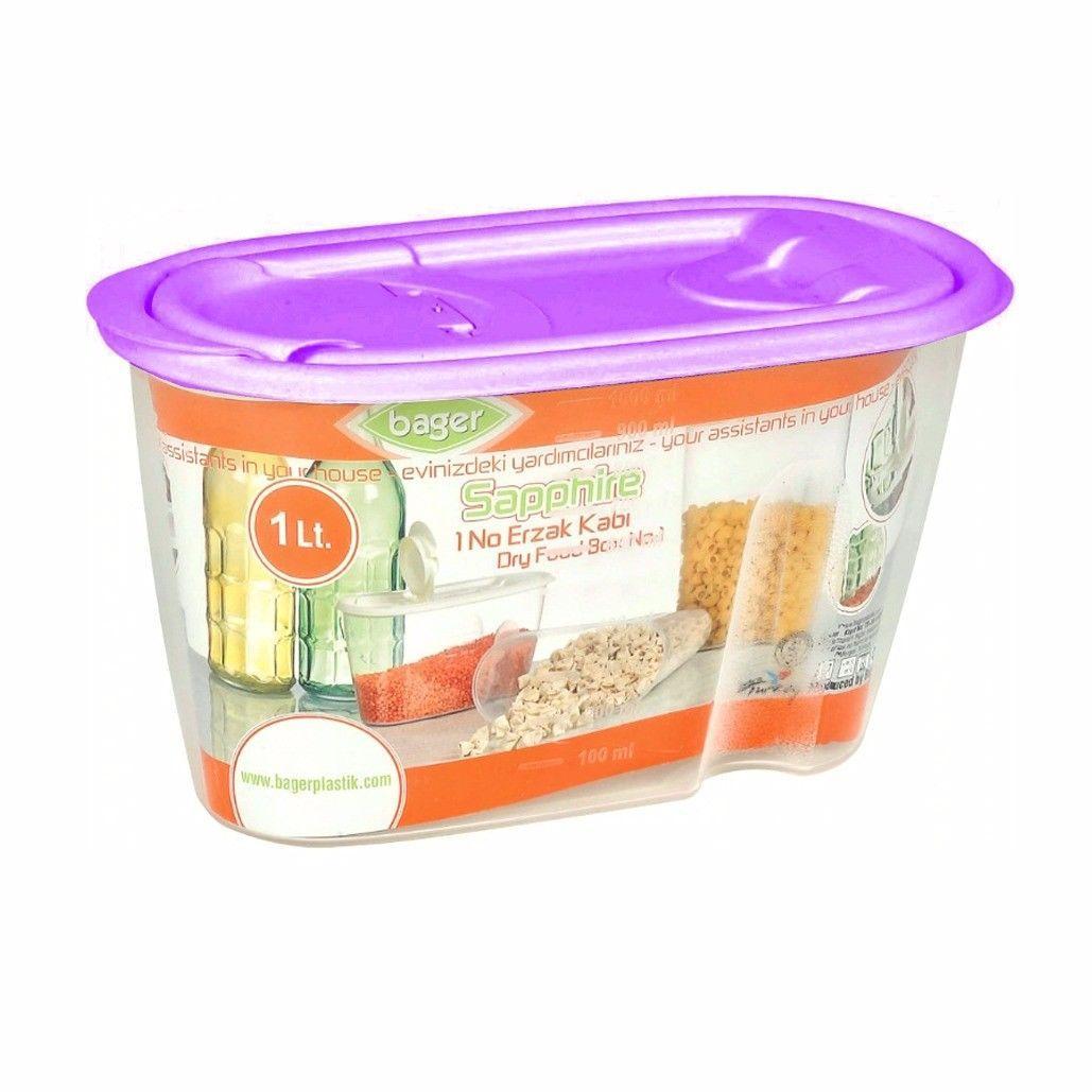 Handy Plastic Grain Pulses Storage & Pourer Tubs With Assorted Colour Lids 9283 (Parcel Rate)