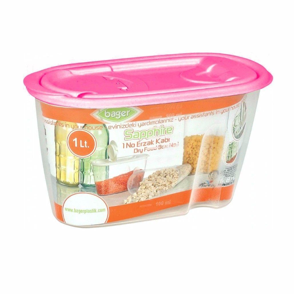 Handy Plastic Grain Pulses Storage & Pourer Tubs With Assorted Colour Lids 9283 (Parcel Rate)