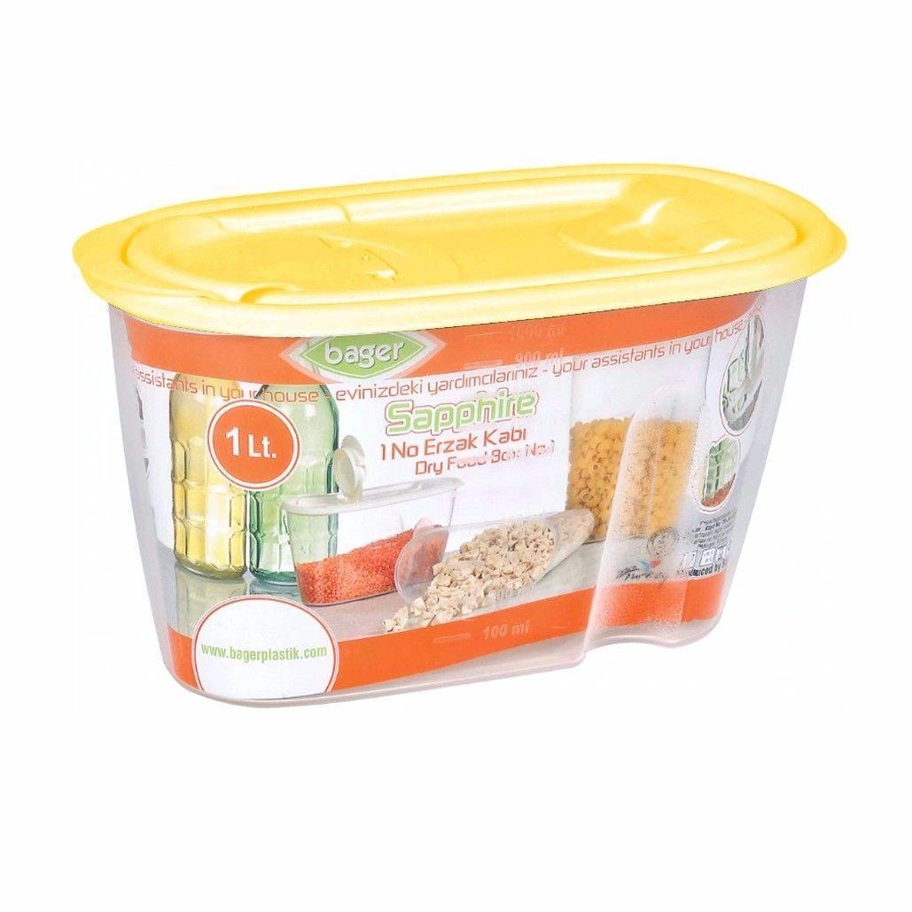 Handy Plastic Grain Pulses Storage & Pourer Tubs With Assorted Colour Lids 9283 (Parcel Rate)