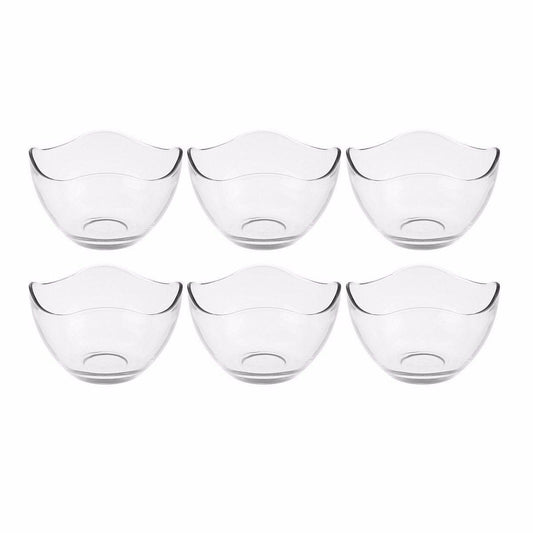 Set Of 6 Toscana Clear Glass Fancy Stylish Bowls For Service  53893 (Parcel Rate)