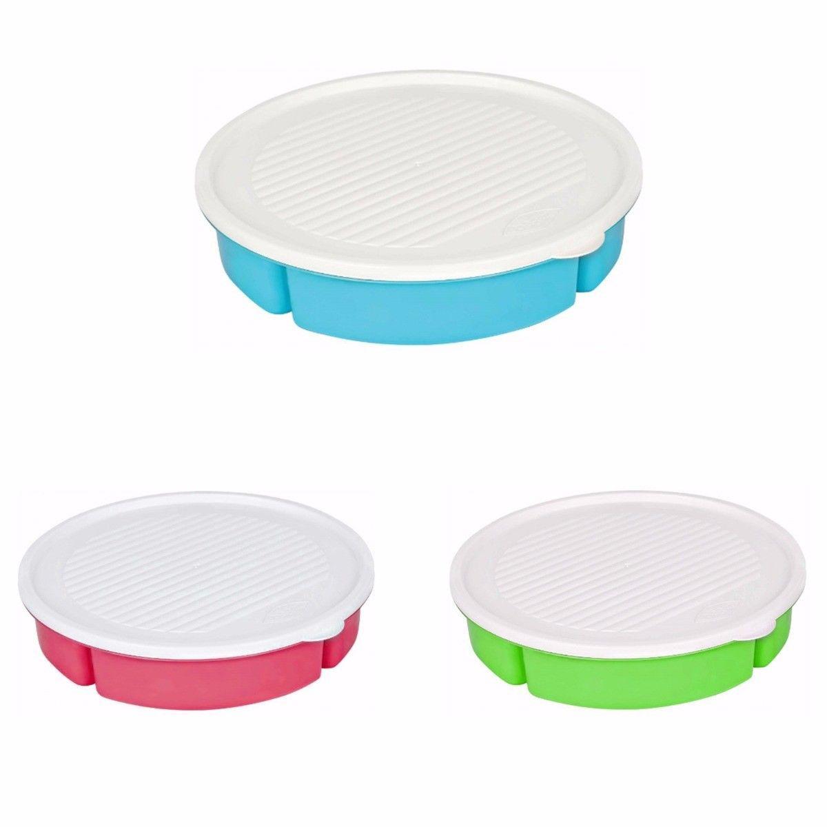 Plastic Multi 5 Section Snack Chip & Dip Bowl Platter With Airtight Lid  9394 (Parcel Rate)