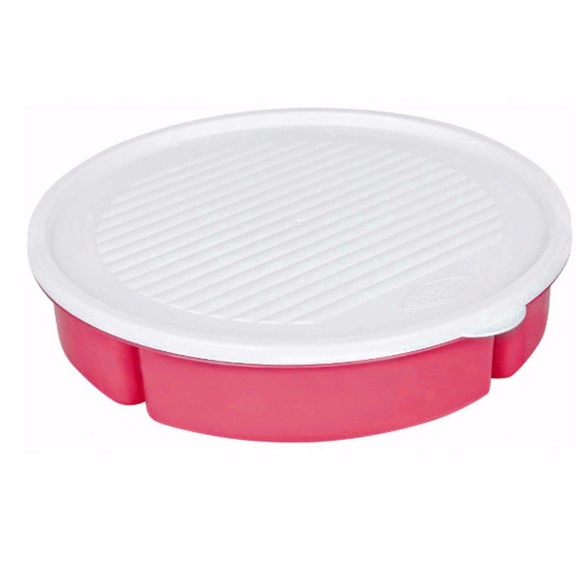 Plastic Multi 5 Section Snack Chip & Dip Bowl Platter With Airtight Lid  9394 (Parcel Rate)