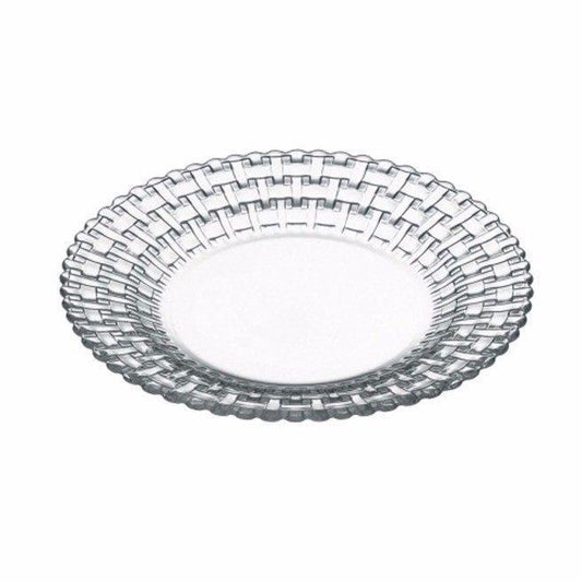 6 Pack Habitat Rattan Style Dessert Plate Clear Glass  20cm 7769 (Parcel Rate)