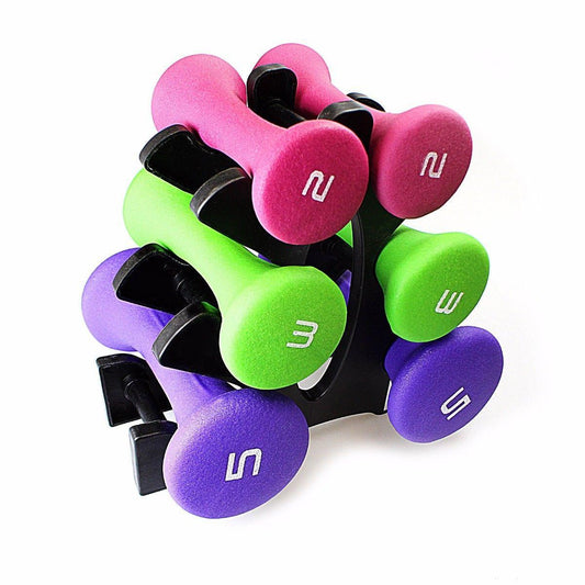 Blue Vinyl Fitness Dumbbell Set 2kg, 3kg, 5kg for Home Gym Fitness 4588 (Parcel Rate)