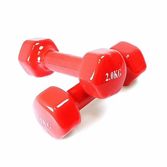 1 Piece Red Vinyl Fitness Dumbbell 2kg For Fitness Boxing Home Gym 4590 (Parcel Rate)