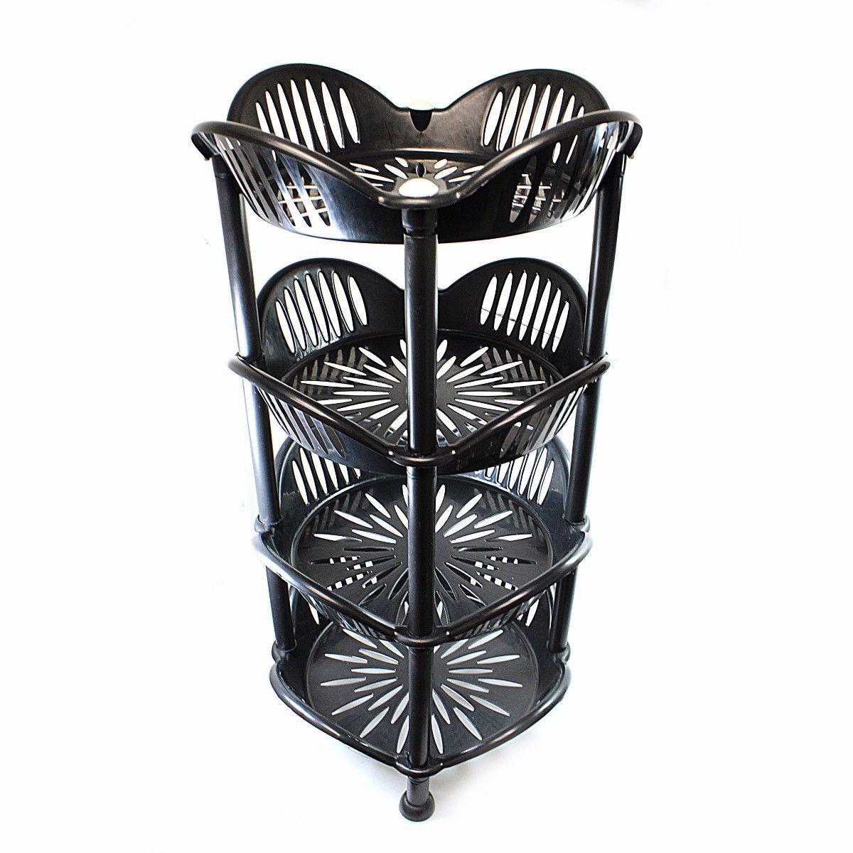 4 Tier Kitchen Veg Trolley/Stand Flower Shape Assorted Colours H0424 (Big Parcel Rate)