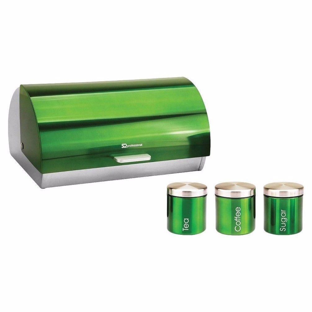 SQ Pro Kitchen Metallic Bread Bin with Canisters in Assorted colours   9895 (Parcel Rate)