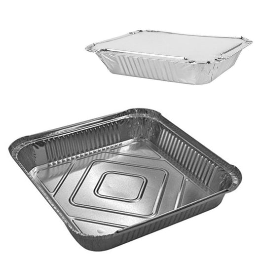 2 Pack Roasting Aluminum Foil Tray With Lids 9026/ST7046 (Parcel Rate)