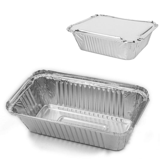 Large Foil Container Pack Of 3 Large Trays And Lids   0643 (Parcel Rate)