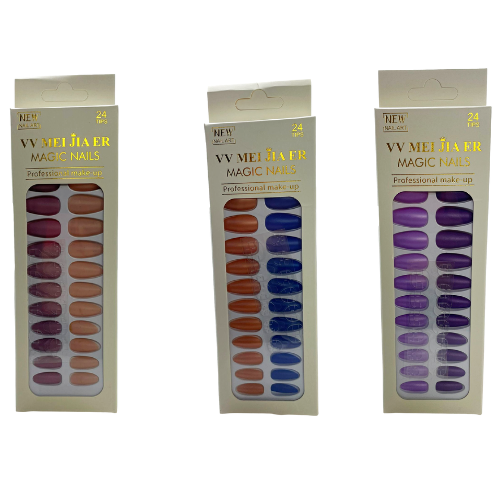 Artificial Fake Nail Extensions Fairy Premium Series 24pc Assorted Colours 1688 / 6682 (Parcel Rate)