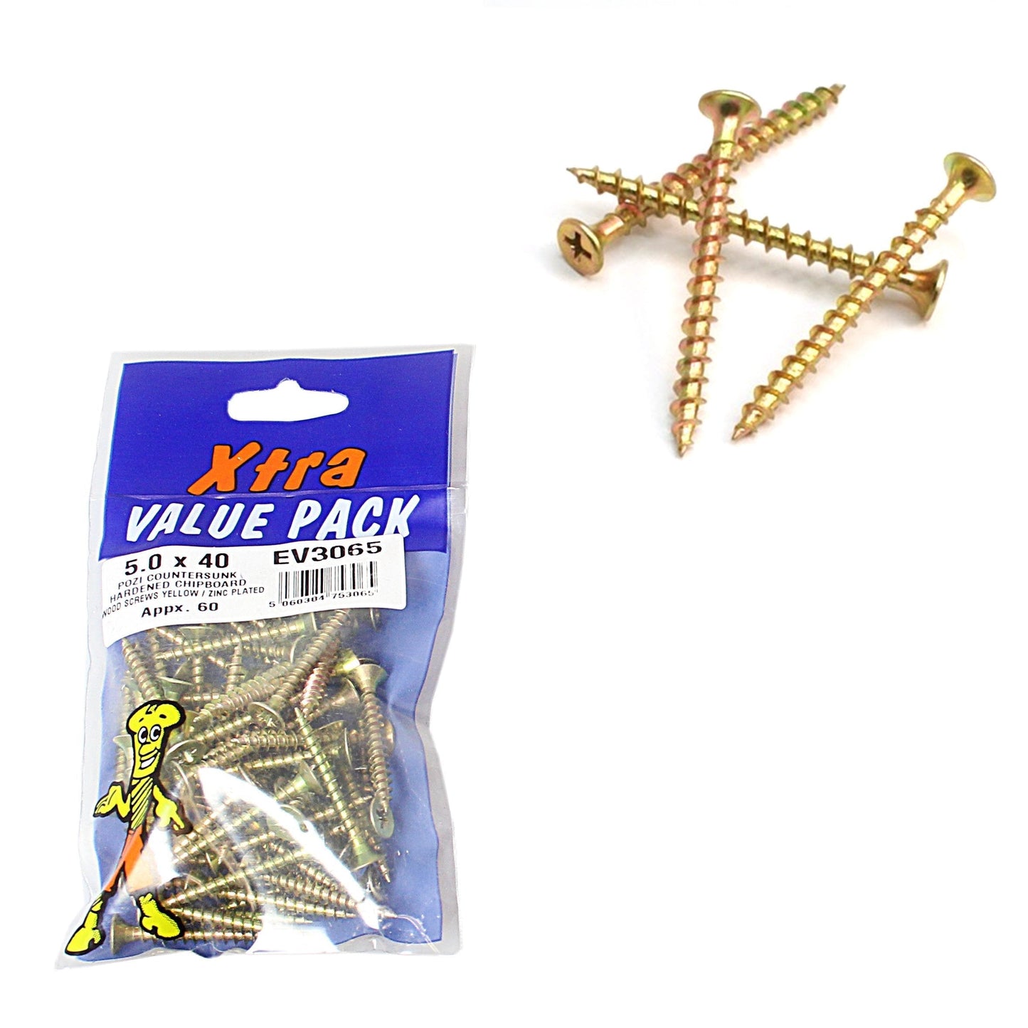 5.0 x 40 Pozi c/sk Chipboard Screws Diy Xtra Value 3065 (Large Letter Rate)