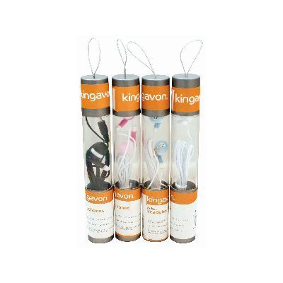 Kingavon Earphones Round Tube Assorted Colours 8303 (Parcel rate)
