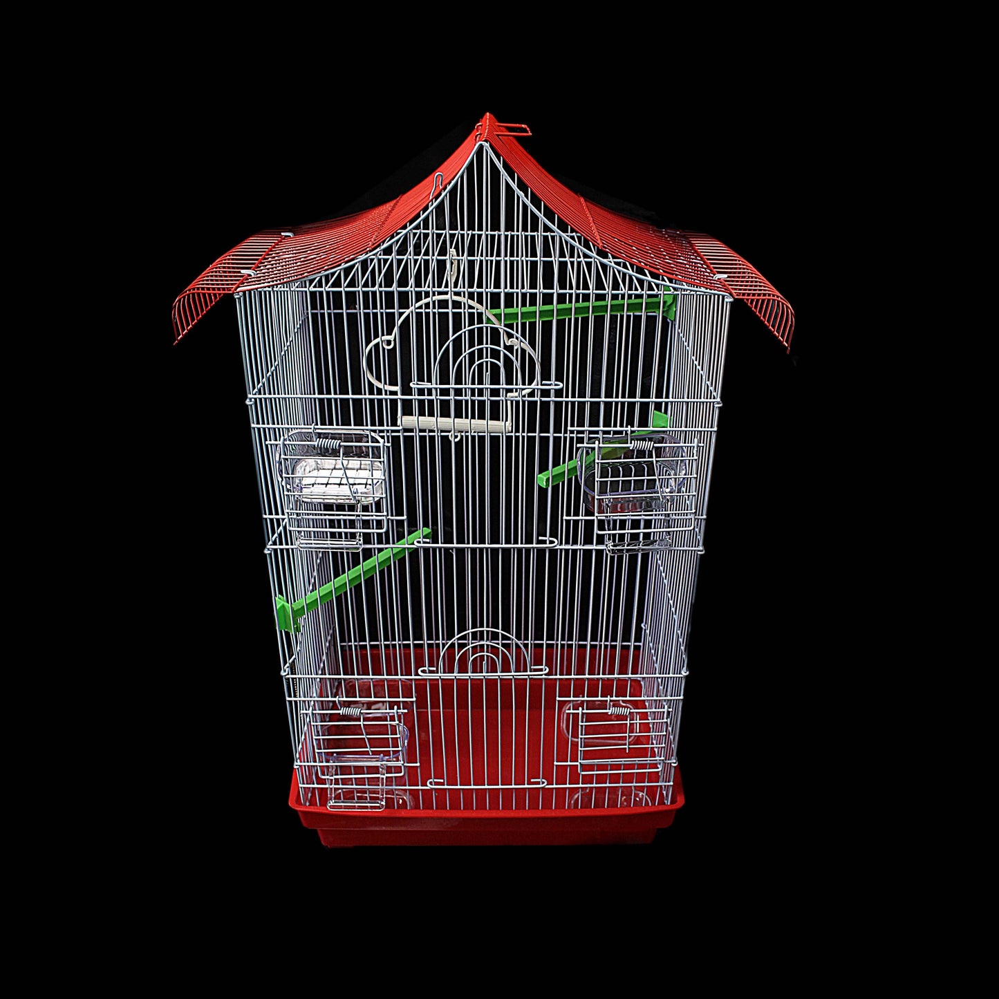 Metal Indoor Bird Parrot Pet Cage With Water Feeder 57 x 40 cm Assorted Colours 0084 (Big Parcel Rate)