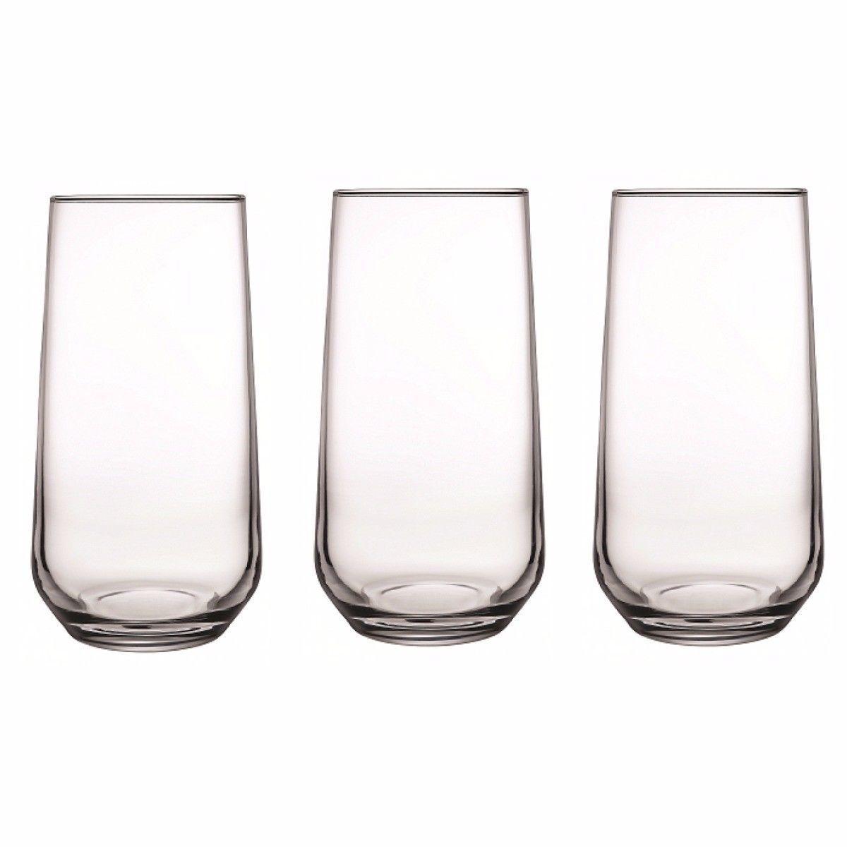 Set Of 3 Allegra Long Glasses 470ml Home kitchen Glassware 5726 (Parcel Rate)