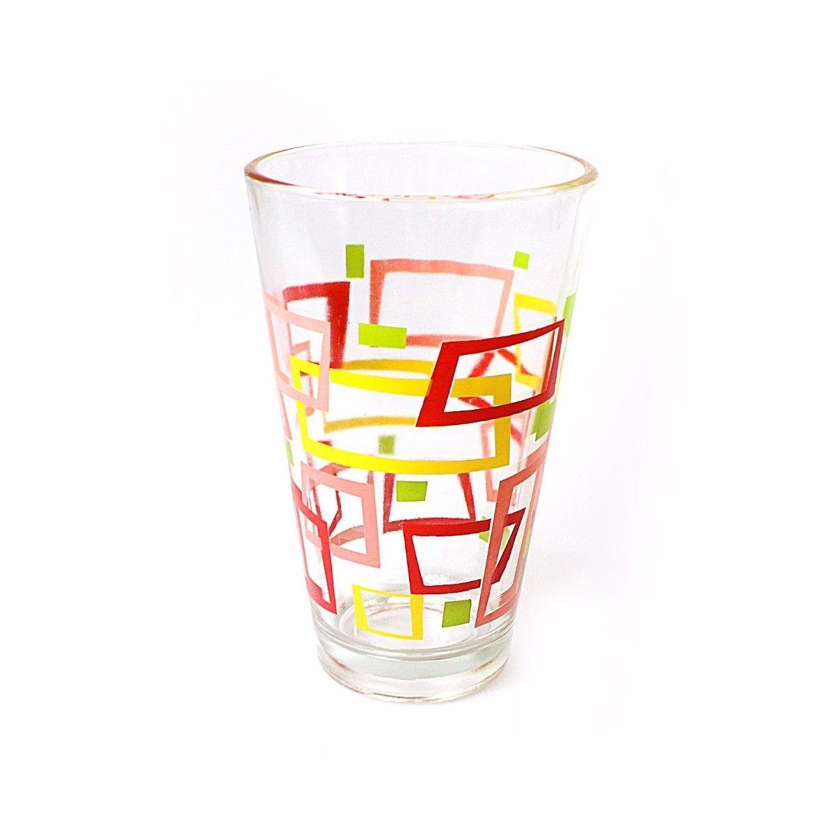Glass Tumbler Set 3pc ( Window ) Red and Yellow  0826 (Parcel Rate)