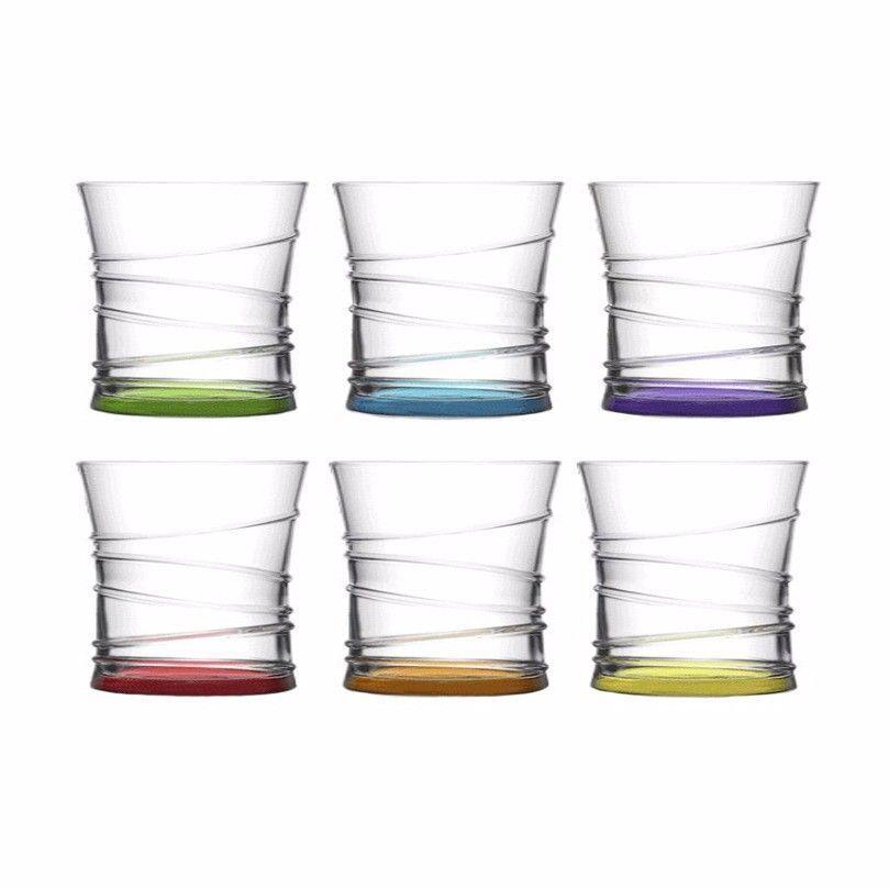 6pc Coral Ring 320cc  10 3/4 oz Glasses  0101 (Parcel Rate)