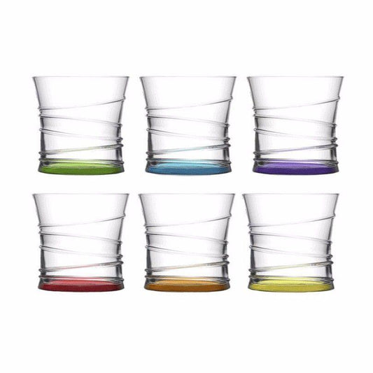 6pc Coral Ring 320cc  10 3/4 oz Glasses  0101 (Parcel Rate)