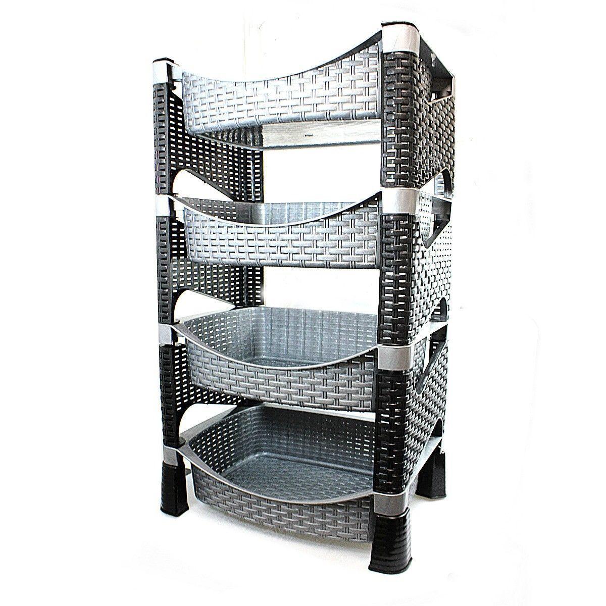4 Tier High Quality Rattan Food Rack 2.7 x 5.1 Ft Kitchen  0740 (Big Parcel Rate)