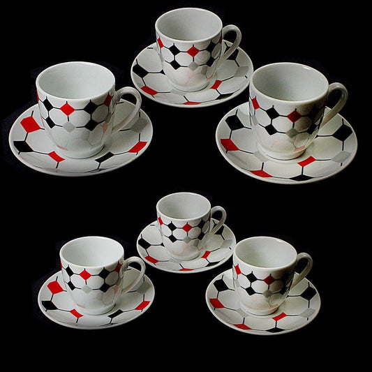 Patterned Tea Coffee Cups Saucers Set Home Kitchen 3428 (Parcel Rate)