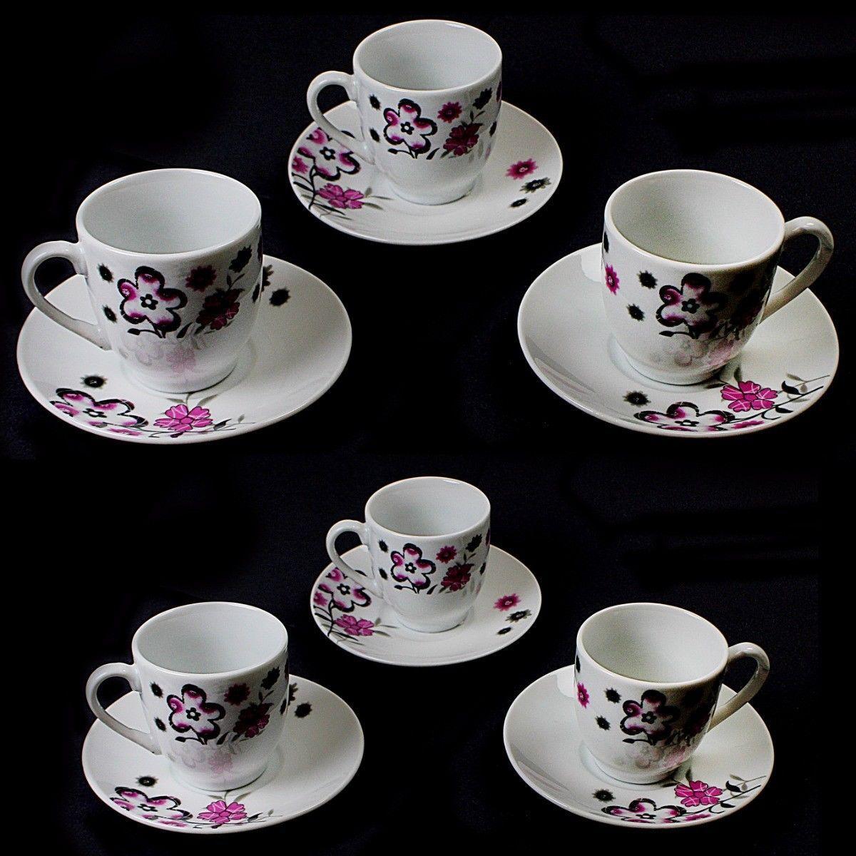 Floral Tea Coffee Cups Saucer Set Kitchen Home 3427 (Parcel Rate)