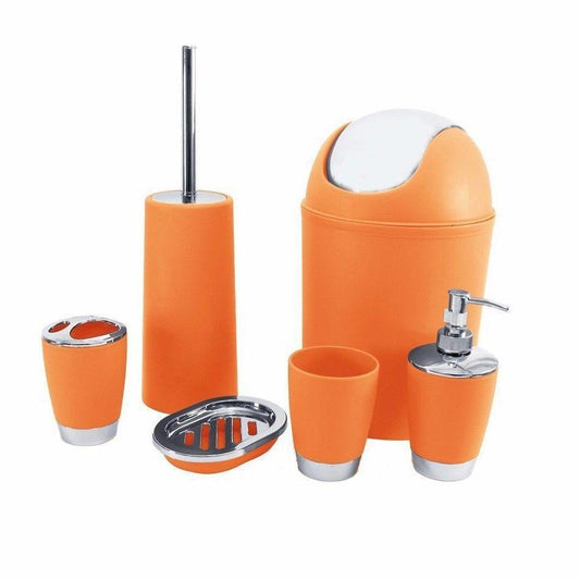 Bathroom Set Orange 6 Piece Set Home  9907 (Parcel Rate)