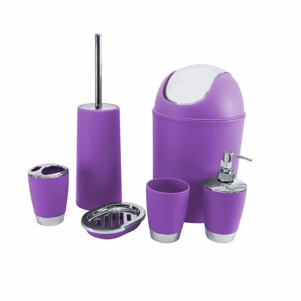 Bathroom Set Purple Bathroom 6 Piece Set Home 9911 (Parcel Rate)