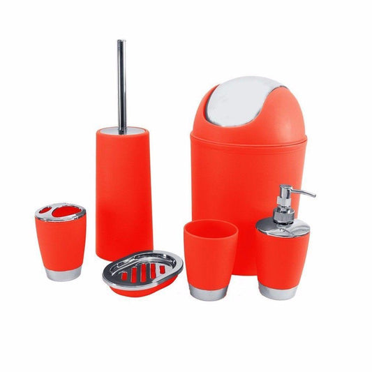 Bathroom Set Red Bathroom 6 Piece Set Home 9913 (Parcel Rate)
