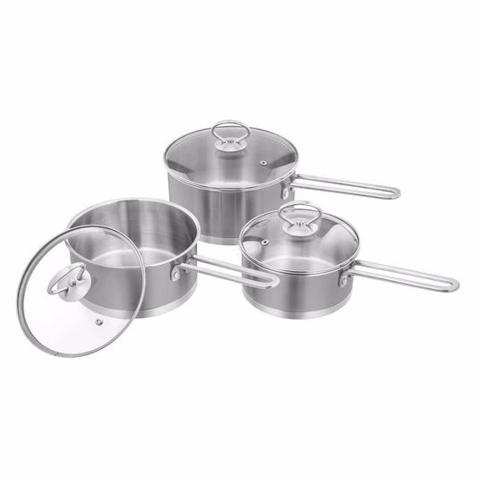 3 Piece Set Metallic Saucepan Set Quartz 2287 (Big Parcel Rate)