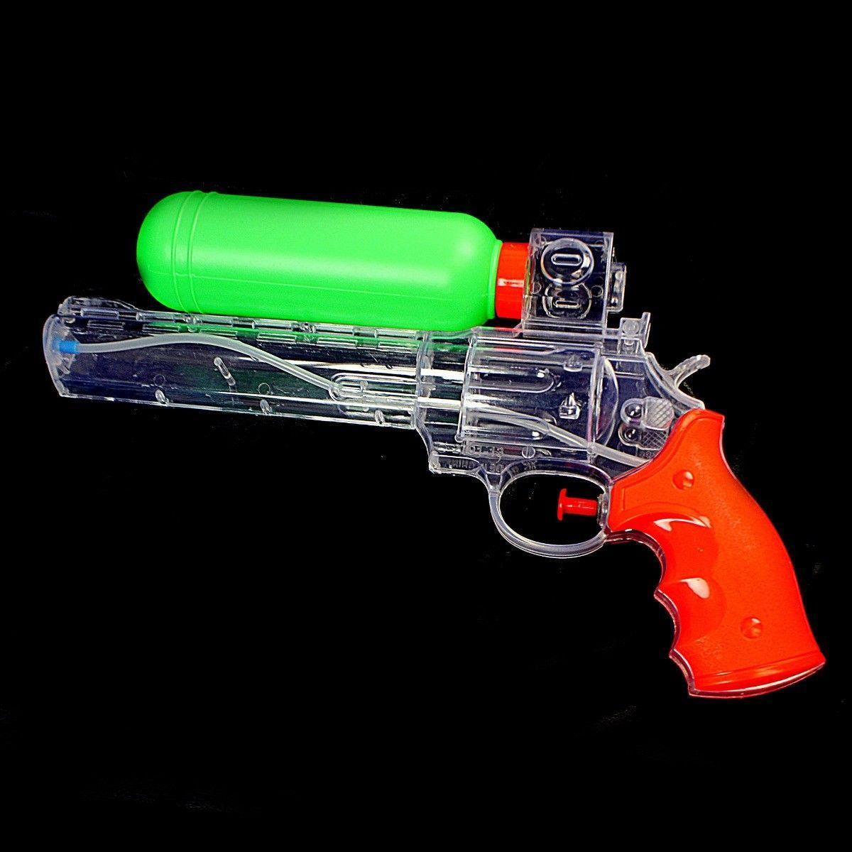Assorted Colour Clear Plastic Childrens Water Gun 4562 (Parcel Rate)
