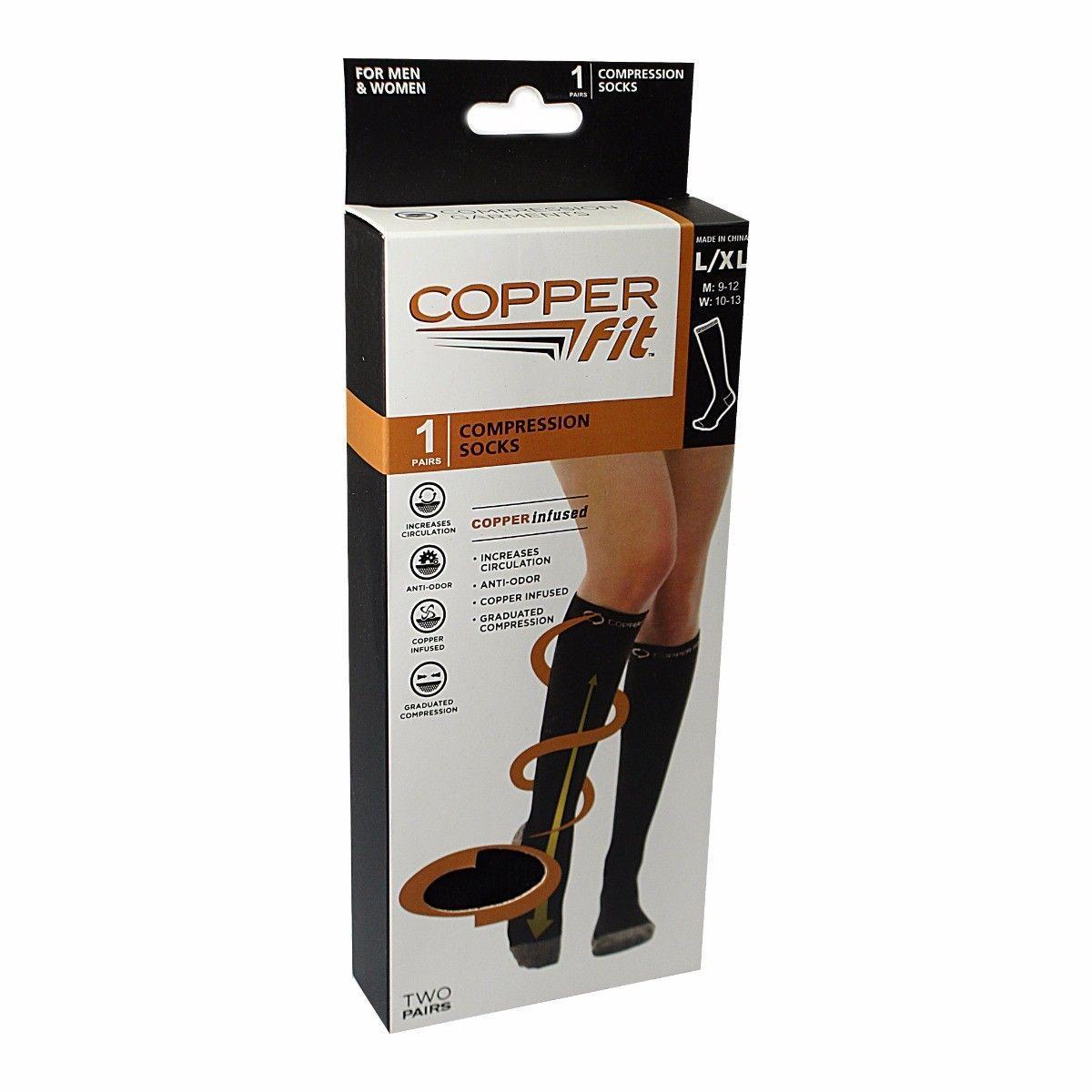 Copper Fit Compression Socks Suitable For Men And Women Size L/XL Health Home 4515 (Large Letter Rate)