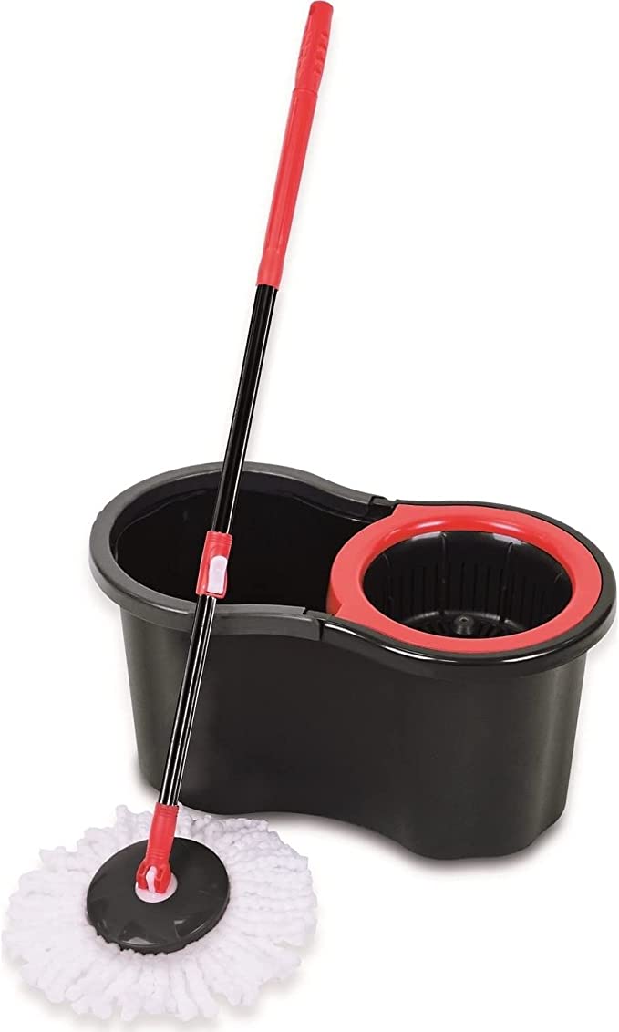 Mr Pratic Spinning Mop And Bucket Set 14L Black Red MR116 (Big Parcel Rate)