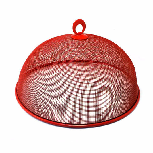 35cm Metal Mesh Food Cover Kitchen Use In Red  0840 (Parcel Rate)
