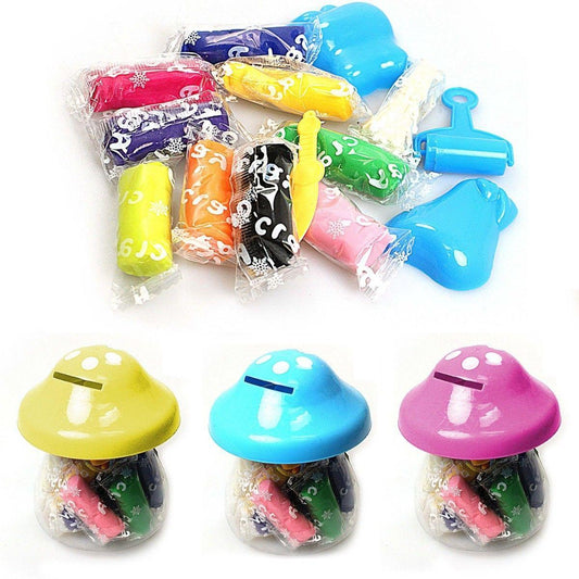 Childrens Assorted Colour Play Dough In Mushroom 2846 (Parcel Rate)