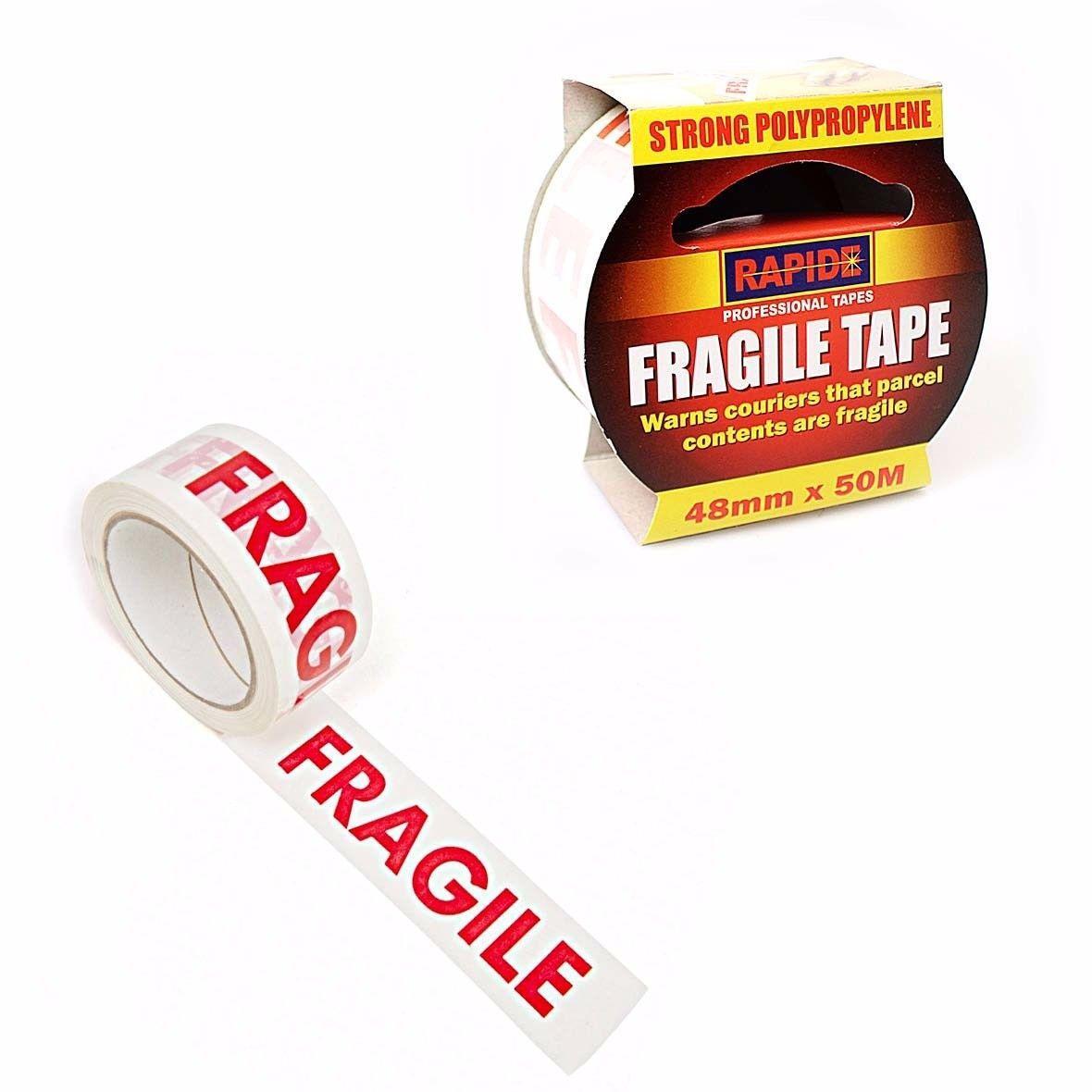 Fragile Handle With Care Printed Glass Parcel Packaging Tape  48mm x 50m 9864 (Parcel Rate)