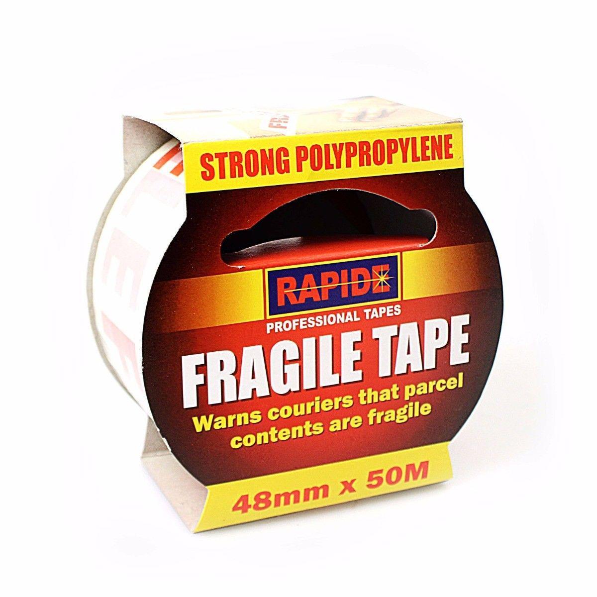 Fragile Handle With Care Printed Glass Parcel Packaging Tape  48mm x 50m 9864 (Parcel Rate)