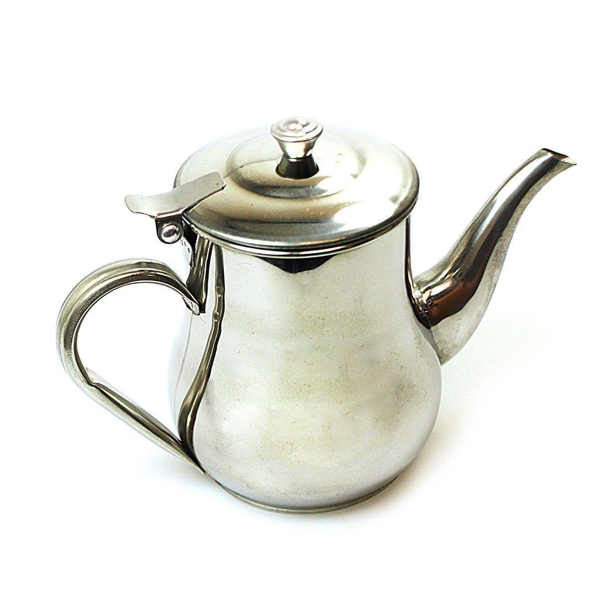 Traditional Style Stainless Steel Tea Pot 18oz Kitchen Home 0850 (Parcel Rate)