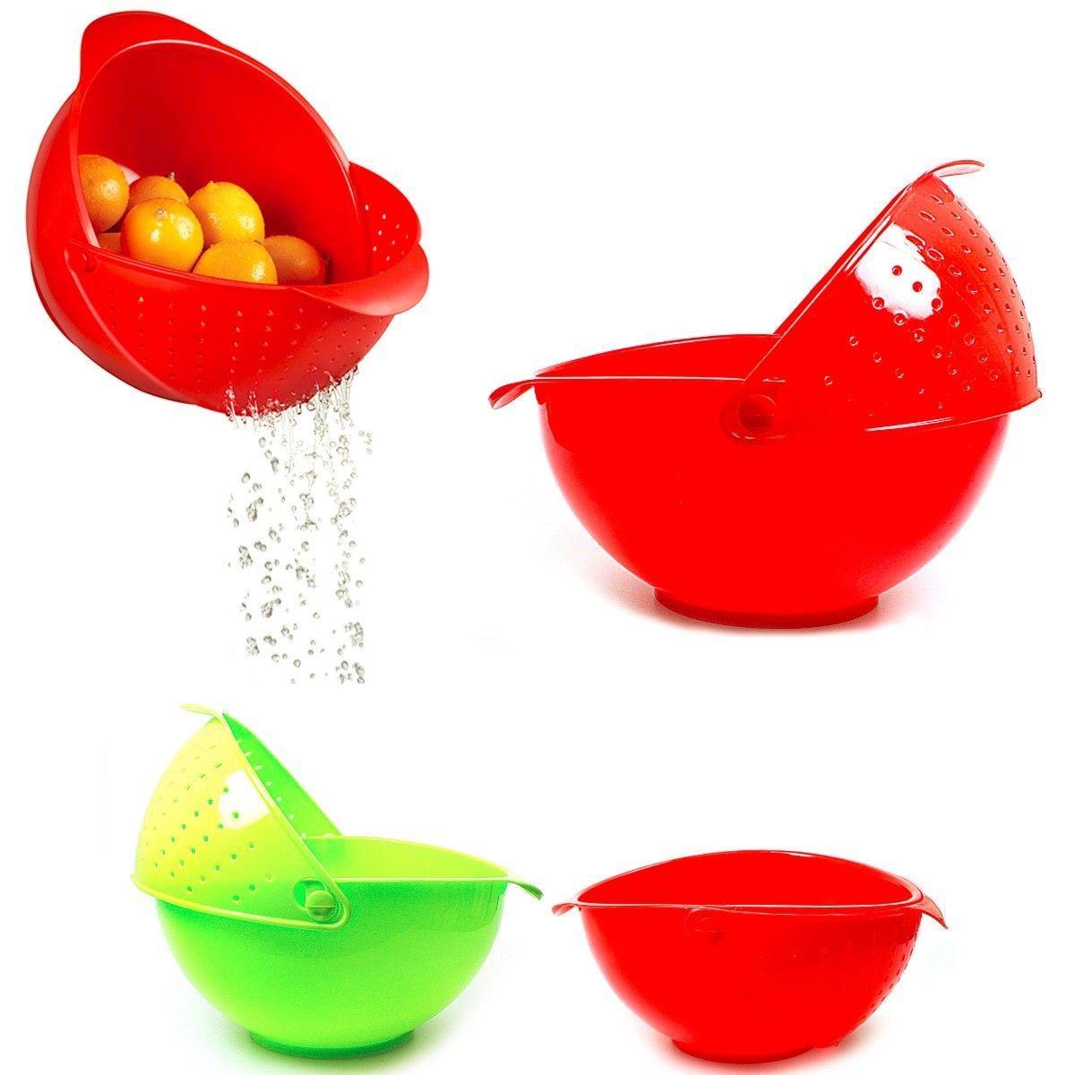 PLASTIC RINSE BOWL AND STRAINER AVAILABLE IN 2 COLOURS   1408 (Parcel Rate)