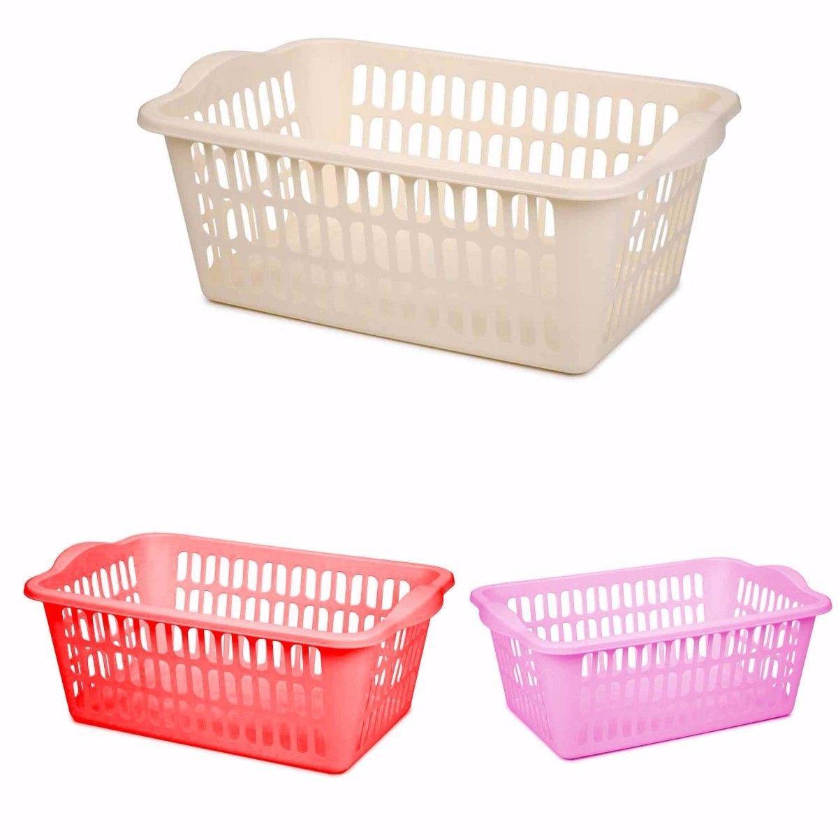 ASSORTED COLOUR CLOTH BASKET MULTI PURPOSE USE  0344 (Parcel Rate)