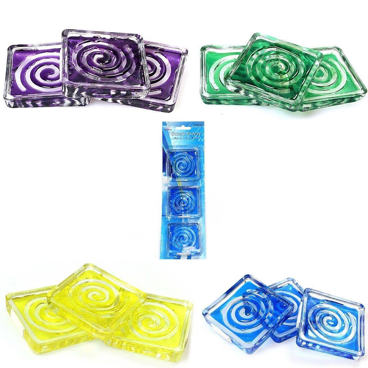 Assorted Fragrances Glass Air Fresheners 3 In A Pack Home 2386 (Parcel Rate)