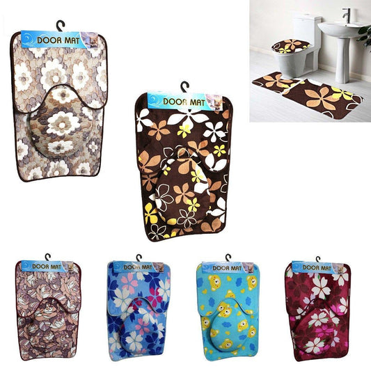 Bathroom Mat With Toilet Seat Cover Pedestal Mat 4760 (Parcel Rate)